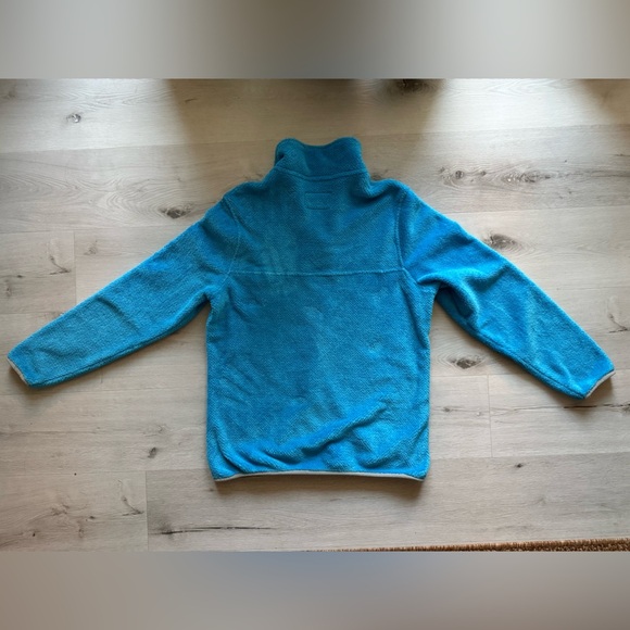 Jachs Cabin Turquoise Blue Sherpa Fleece Pullover Snap Mock Neck Cozy Warm S - Picture 3 of 5